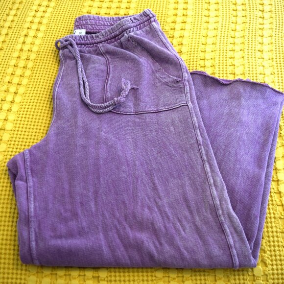 Three Bird Nest Robin Wide Leg Pants Purple Boho Flowy Size XL - Picture 2 of 6